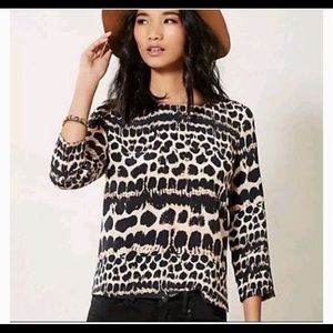 Anthropologie Maeve cheetah print top